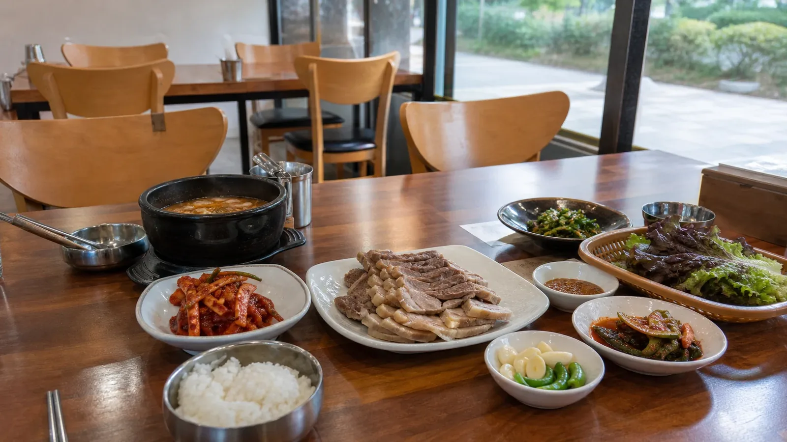 부천 지역 restaurant 방문 전 확인사항을 소개하는 사실적인 참고 이미지